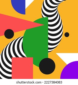 Composition with geometric shapes. Abstract background for design. Trendy stylish graphics