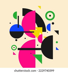 Composición con formas geométricas. Fondo abstracto para el diseño. Gráficos elegantes y de moda.