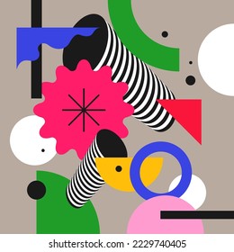 Composition with geometric shapes. Abstract background for design. Trendy stylish graphics