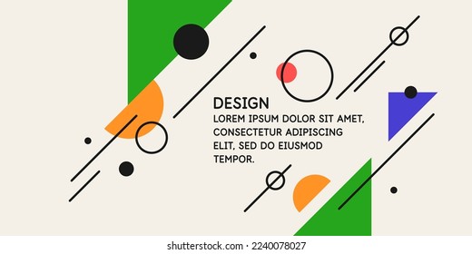 Composition with geometric shapes. Abstract background for design. Trendy stylish graphics.
