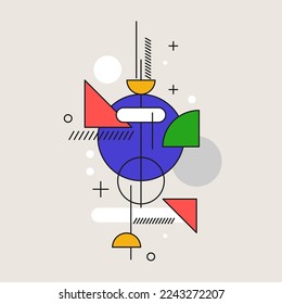 Composition with geometric shapes. Abstract background for design. Trendy stylish graphics.