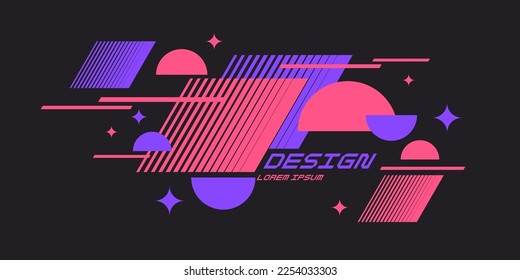 Composition with geometric shapes. Abstract background for design. Trendy stylish graphics