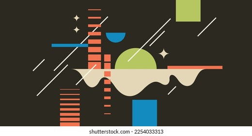 Composition with geometric shapes. Abstract background for design.