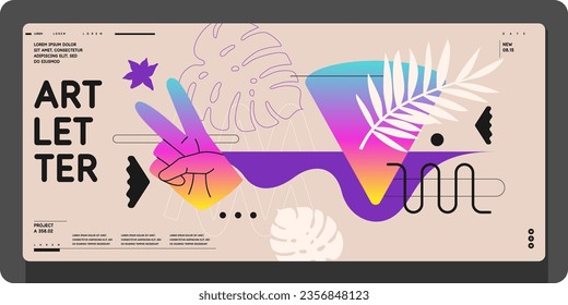 Composition with geometric shapes. Abstract background for design.