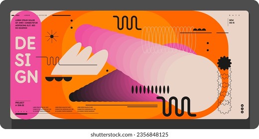 Composition with geometric shapes. Abstract background for design.