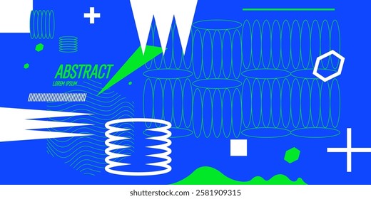 Composition with geometric shapes. Abstract background for design. A template for advertising in a modern style. Stylish illustration for the poster. Trendy stylish graphics.