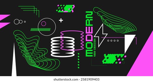 Composition with geometric shapes. Abstract background for design. A template for advertising in a modern style. Stylish illustration for the poster. Trendy stylish graphics.