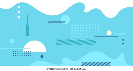 Komposition mit geometrischen Formen. Abstrakter Hintergrund für das Design. Eine Vorlage für Werbung im modernen Stil. Stilvolle Illustration für das Poster. Stilvolle Grafiken.