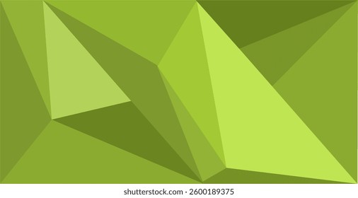 The composition geometric of triangles with shades of green is a dynamic but cool artistic combination