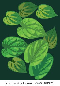 Composición de hojas verdes como diseño de fondo.