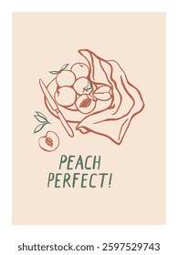 Composition with hand drawn peaches