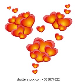 The composition of hearts on a white background, Valentine's Day, vector, eps10