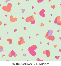 Composición de corazones en una cálida gama de colores.