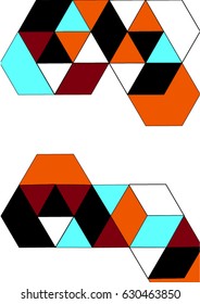 Composition of hexagons, colorful honeycombs