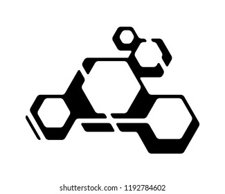 Composition from hexagons isolated on white background. Design element.
