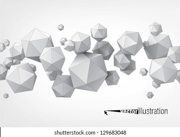 Composition of icosahedron for graphic design