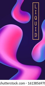 Composition of isolated modern blob shapes. Abstract background with liquid fluids. Graphic template for web