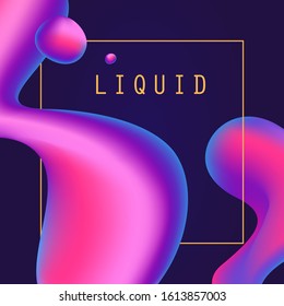 Composition of isolated modern blob shapes. Square Abstract background with liquid fluids. Graphic template for web