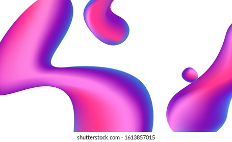 Composition of isolated modern blob shapes on white background. Abstract background with liquid fluids. Graphic template for web