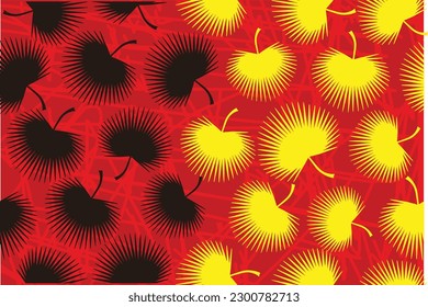 Composition of leaves, in batik motif