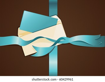 composition of letter and blue ribbon