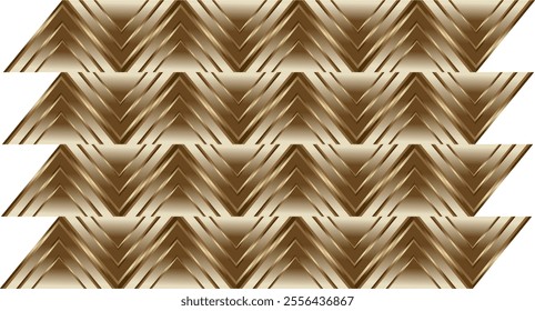 Composition of lines and geometric planes in the form of triangles with gold and brown gradient colors as inspiration for ornaments and graphic designs