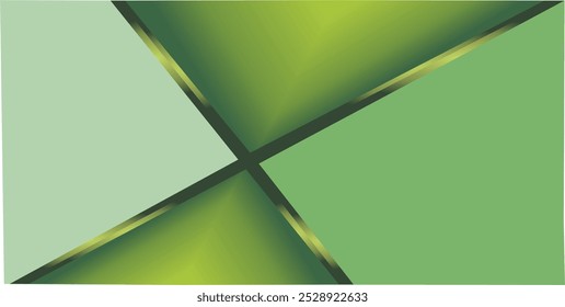 Una composición de líneas, planos y Formas geométricas con gradaciones de verde que da una impresión elegante y lujosa como inspiración para diseños de bellas artes