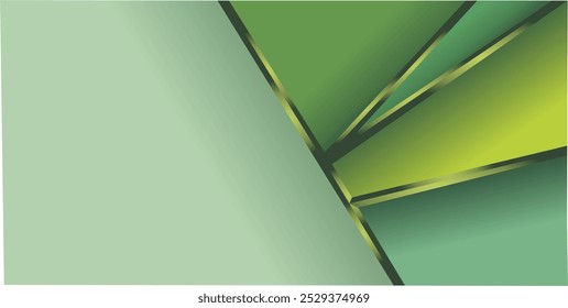 a composition of lines, planes and geometric shapes with gradations of green that gives an elegant and luxurious impression as inspiration for fine art designs