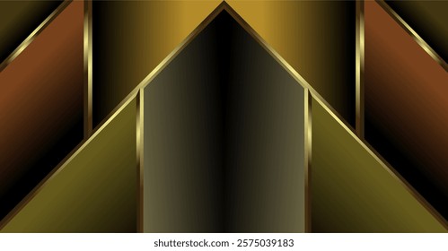 a composition of lines, planes and geometric shapes with gradations of brown, gold and black that gives an elegant and luxurious impression as inspiration for fine art designs