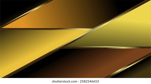 a composition of lines, planes and geometric shapes with gradations of yellow, brown, gold and black that gives an elegant and luxurious impression as inspiration for fine art designs