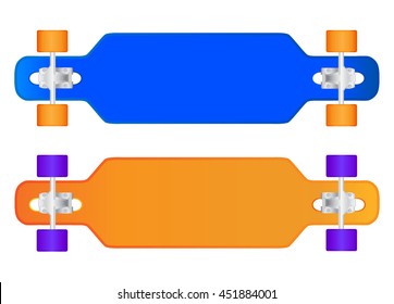 The composition of longboard. eps10 vector illustration
