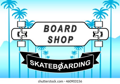 The composition of longboard. eps10 vector illustration