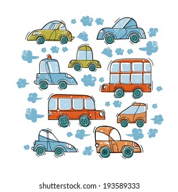 The composition of the machines. They painted in a retro style.