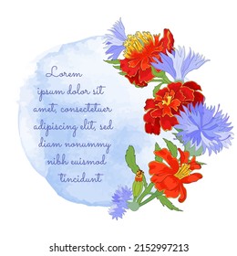 Composition with the Marigold and Cornflower wreath