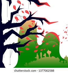 Composition in minimalism style. Concept of ecology world