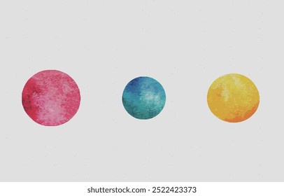 Composition of minimalist artwork. Paint spots, modern art, vector illustration, triptych, abstract art background. Geometric shapes, color blocks,