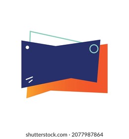 Zusammensetzung moderner Design-Farbelemente mit abstrakten geometrischen Formen einzeln auf weißem Hintergrund, flache Vektorgrafik