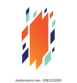 Composición de elementos de color de diseño de arte moderno con formas geométricas abstractas aisladas en fondo blanco de ilustración vectorial plana