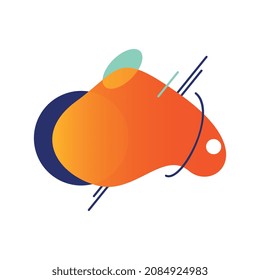 Composición de elementos de color de diseño de arte moderno con formas geométricas abstractas aisladas en fondo blanco de ilustración vectorial plana