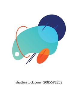 Composición de elementos de color de diseño de arte moderno con formas geométricas abstractas aisladas en fondo blanco de ilustración vectorial plana