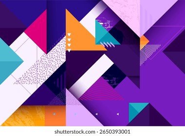 Composition of multicolored triangles. Abstract colorful geometric background.