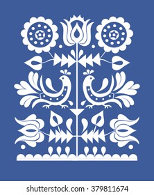 Composition of nature elements with birds leaves and flowers