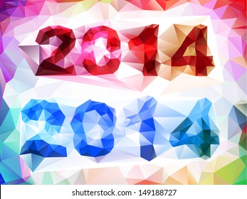 composition of numbers 2014, vector EPS10 with transparency