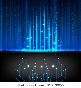 Composition of numbers as modern technology blue background vector