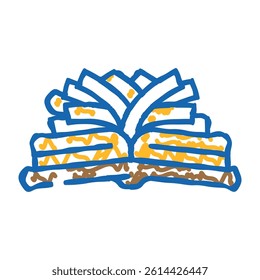 composition from old book doodle icon sketch vector. composition from old book sign. isolated symbol illustration