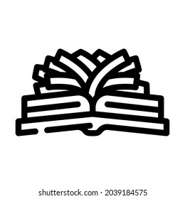 composition from old book line icon vector. composition from old book sign. isolated contour symbol black illustration