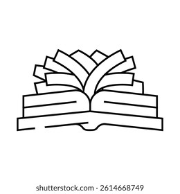 composition from old book line icon vector. composition from old book sign. isolated contour symbol black illustration