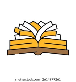 composition from old book line icon vector. composition from old book sign. isolated symbol illustration