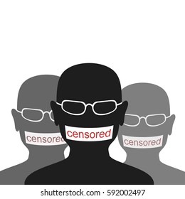 Composition on Censored. To People Have Stuck a Mouth and don't Allow to Speak. 