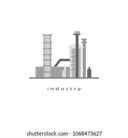 Composition on the theme of factories and production. Suitable for creating corporate identity, logo, advertising